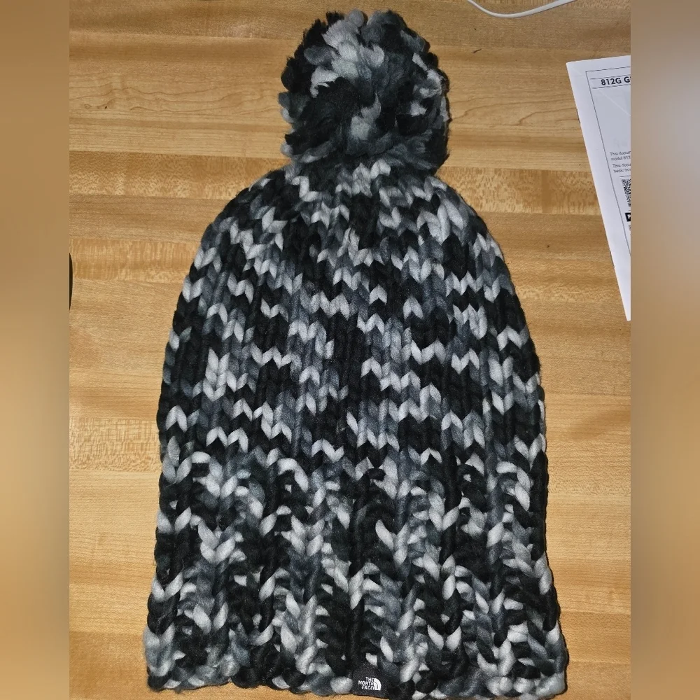The North Face Black White Chunky Knit Beanie #HAT5